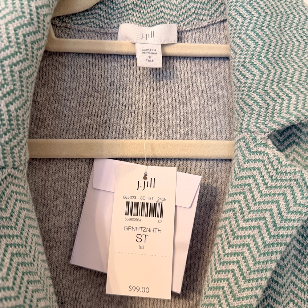J Jill Double Knit Button Front Blazer in Green - Picture 3 of 4